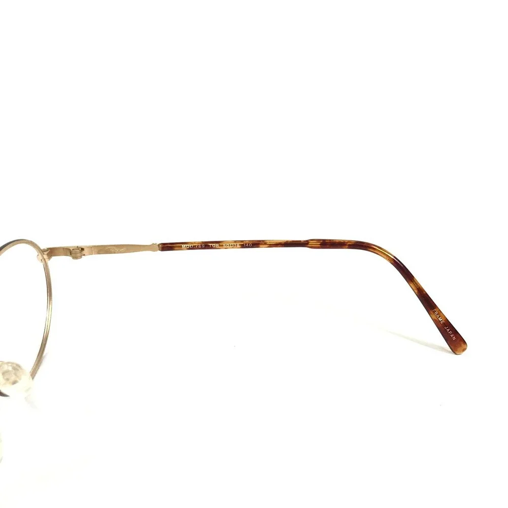 Vintage Tura Eyeglasses Frames MOD.769 TOR Tortoise Matte Gold Round 50-18-140